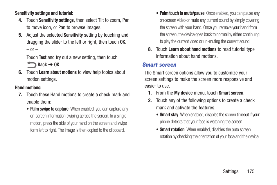 Smart screen | Samsung SCH-L710RWBXAR User Manual | Page 181 / 240