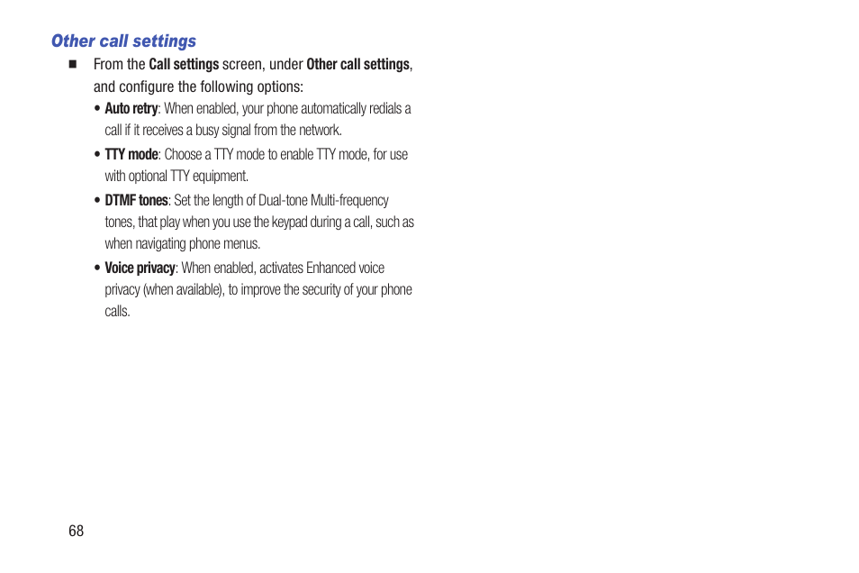 Other call settings | Samsung SCH-L710RWBXAR User Manual | Page 74 / 240