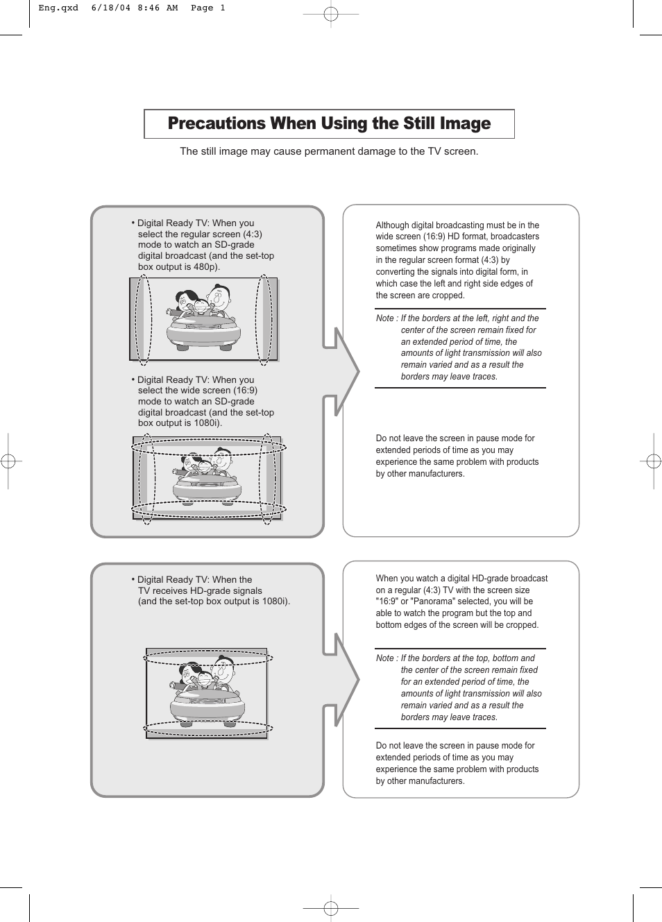 Precautions when using the still image | Samsung LTP1545X-XAC User Manual | Page 2 / 66