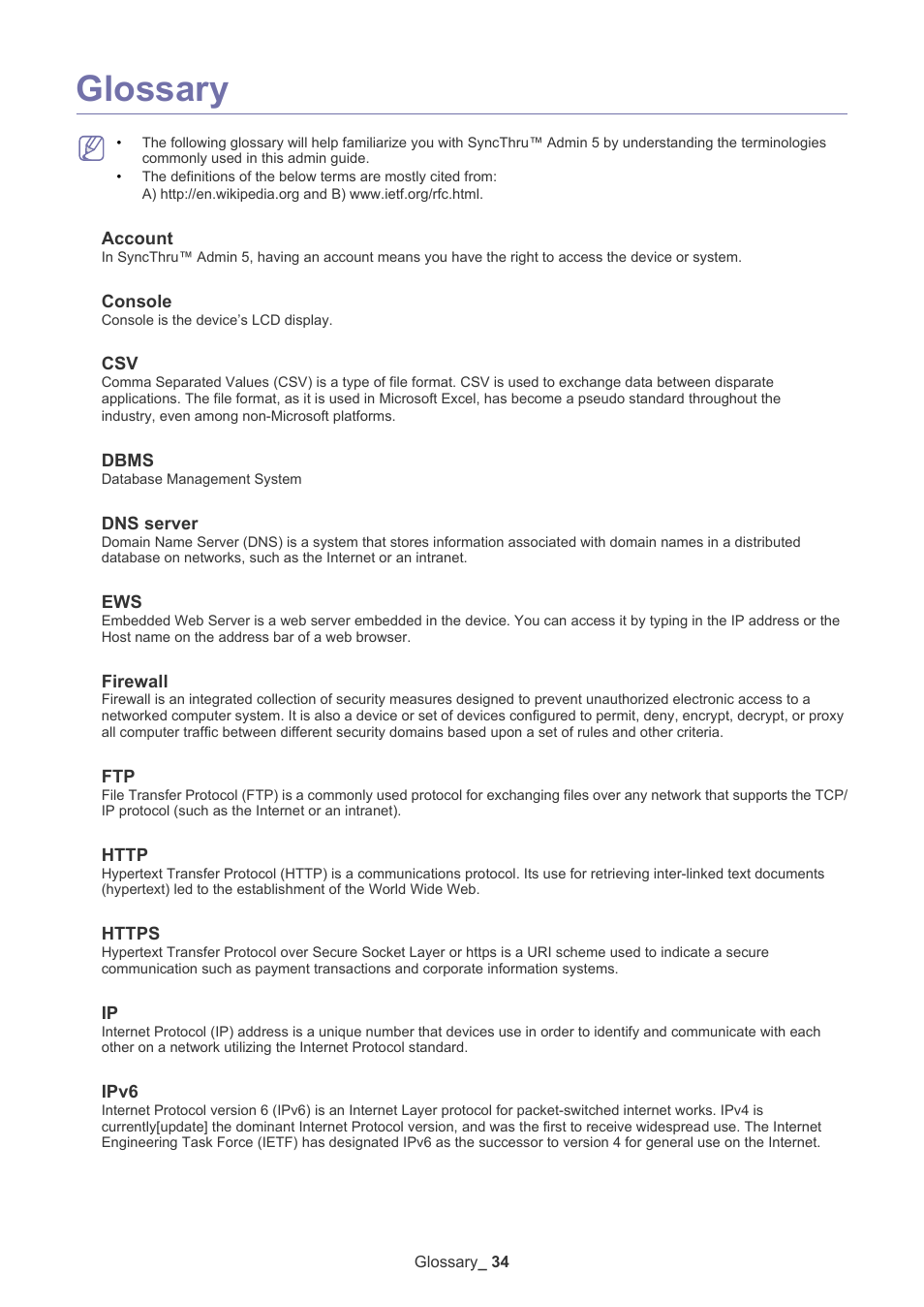 Glossary, Glossary/34 | Samsung ML-3471ND-XAR User Manual | Page 34 / 39