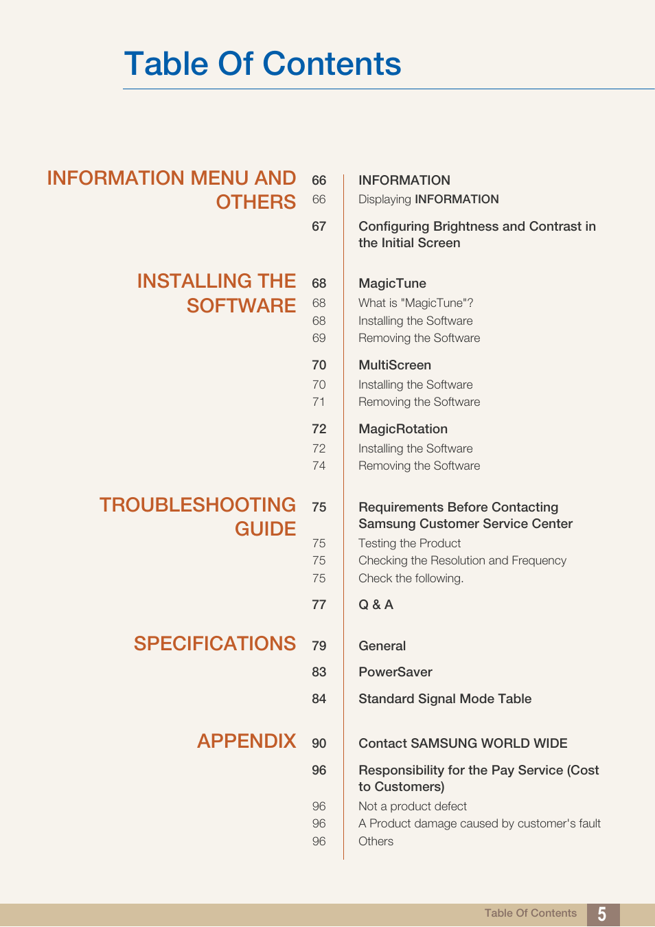 Samsung LS19C45KBRV-GO User Manual | Page 5 / 101