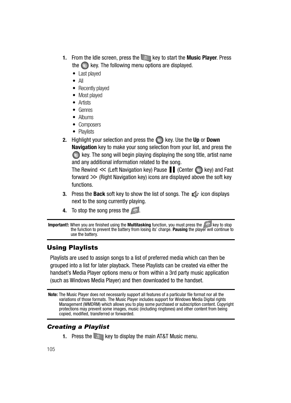 Using playlists | Samsung SGH-A727ZKAATT User Manual | Page 108 / 185