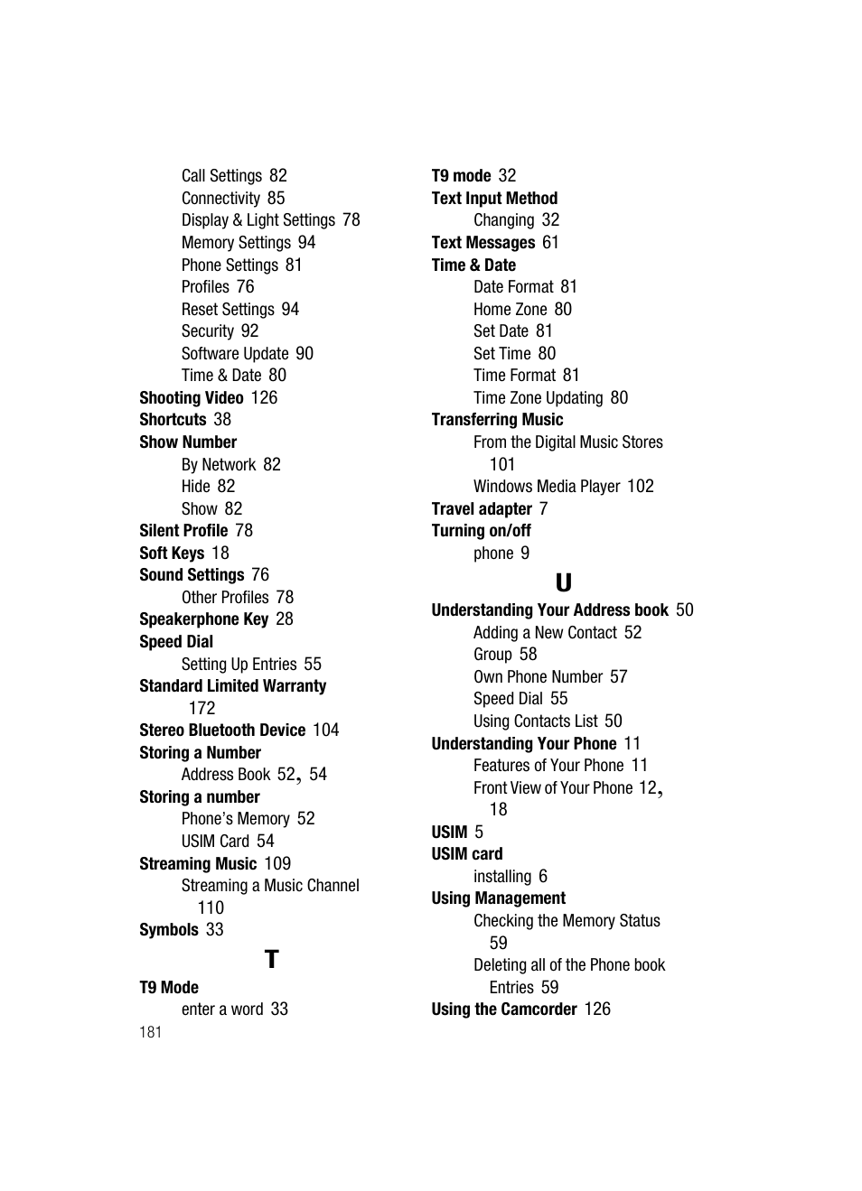 Samsung SGH-A727ZKAATT User Manual | Page 184 / 185