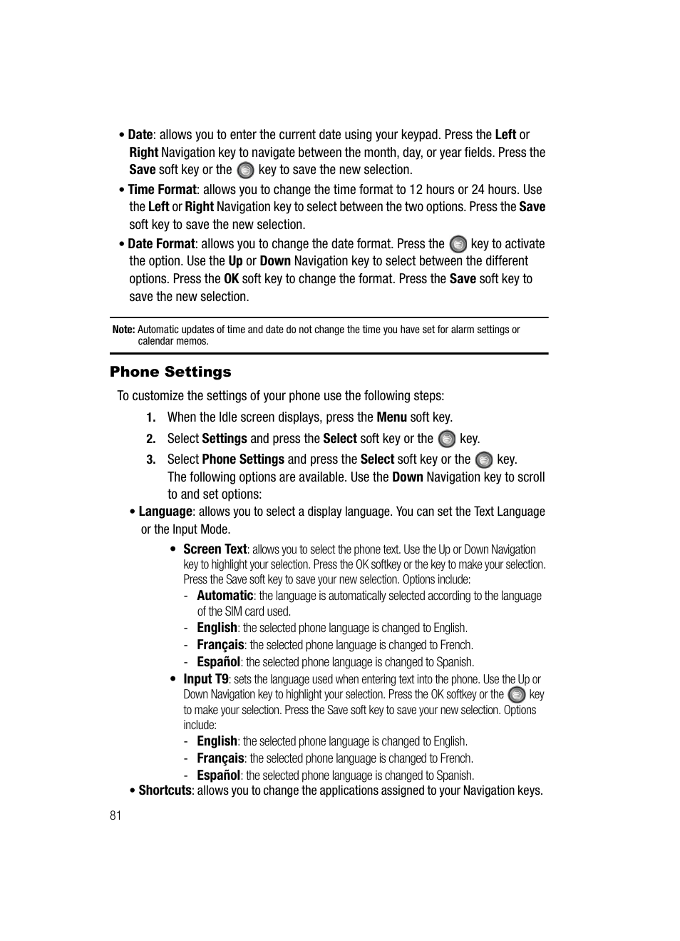 Phone settings | Samsung SGH-A727ZKAATT User Manual | Page 84 / 185