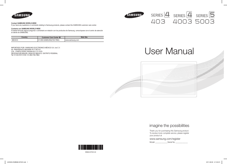 Samsung UN26D4003BDXZA User Manual | 64 pages