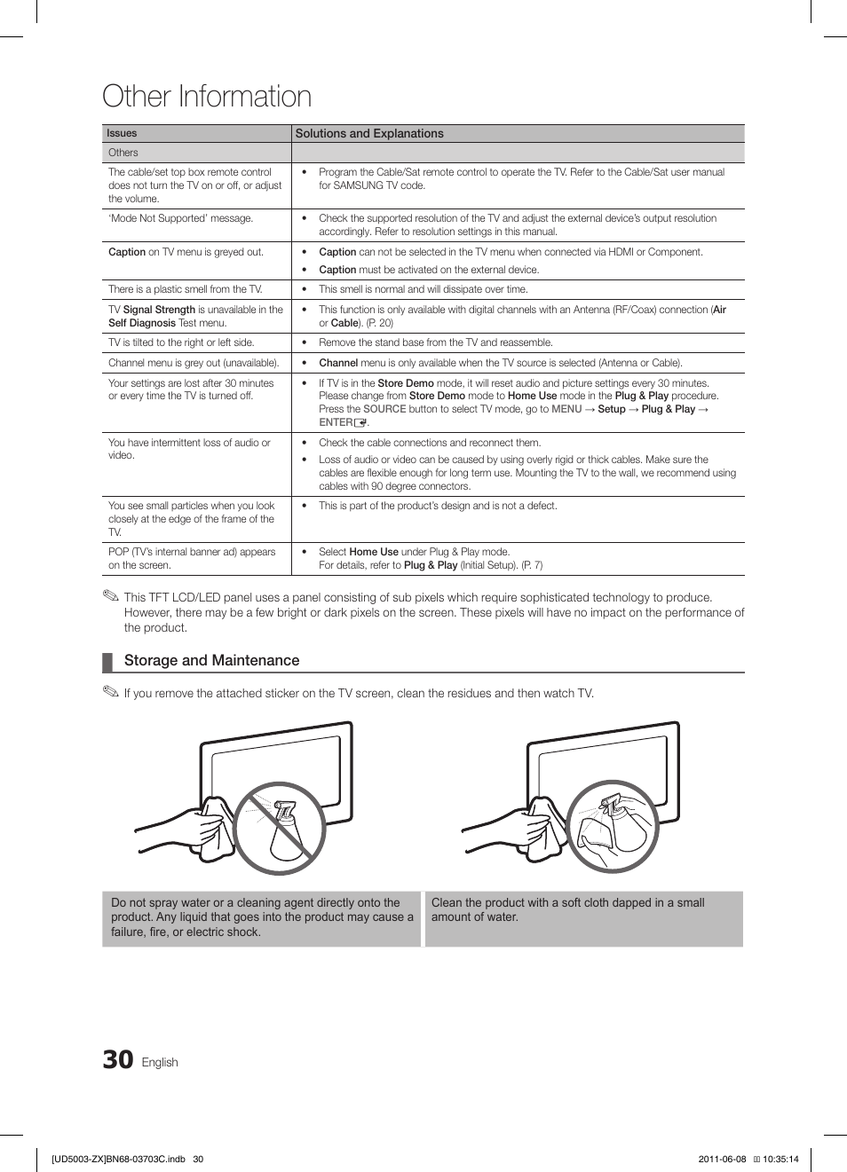 Other information | Samsung UN26D4003BDXZA User Manual | Page 30 / 64