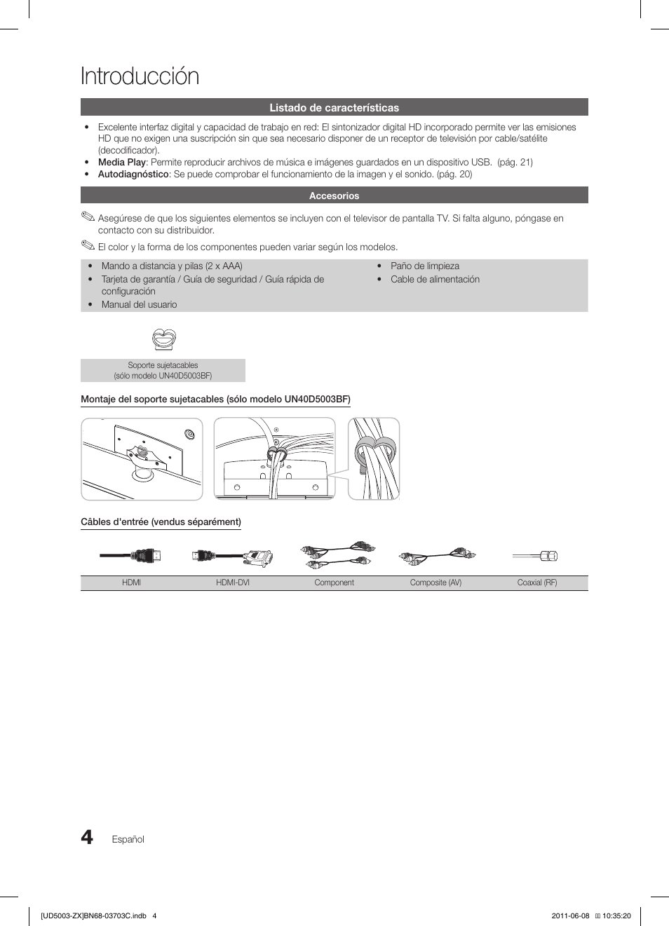 Introducción | Samsung UN26D4003BDXZA User Manual | Page 35 / 64