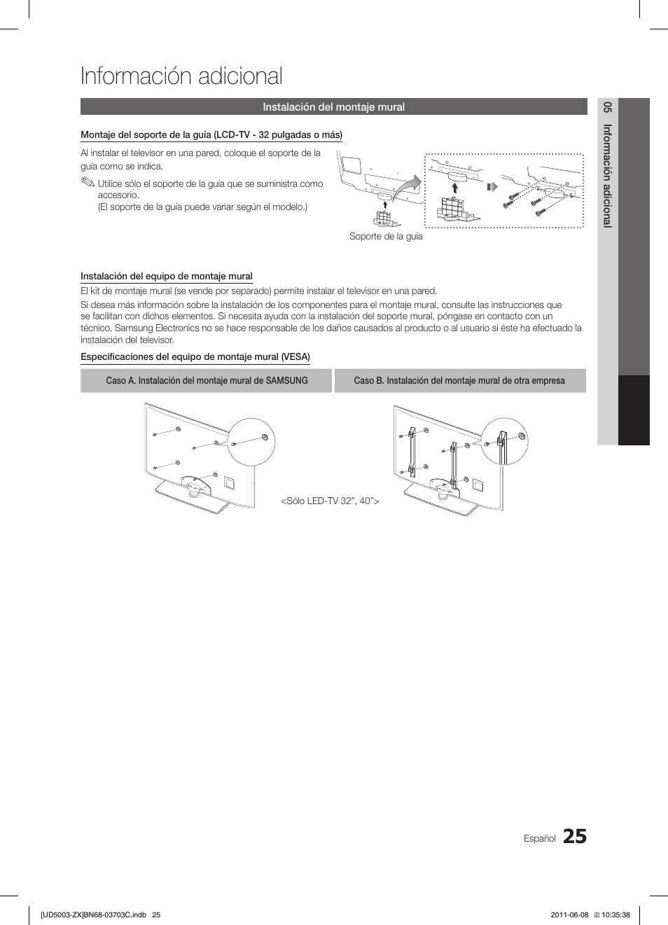 Información adicional | Samsung UN26D4003BDXZA User Manual | Page 56 / 64
