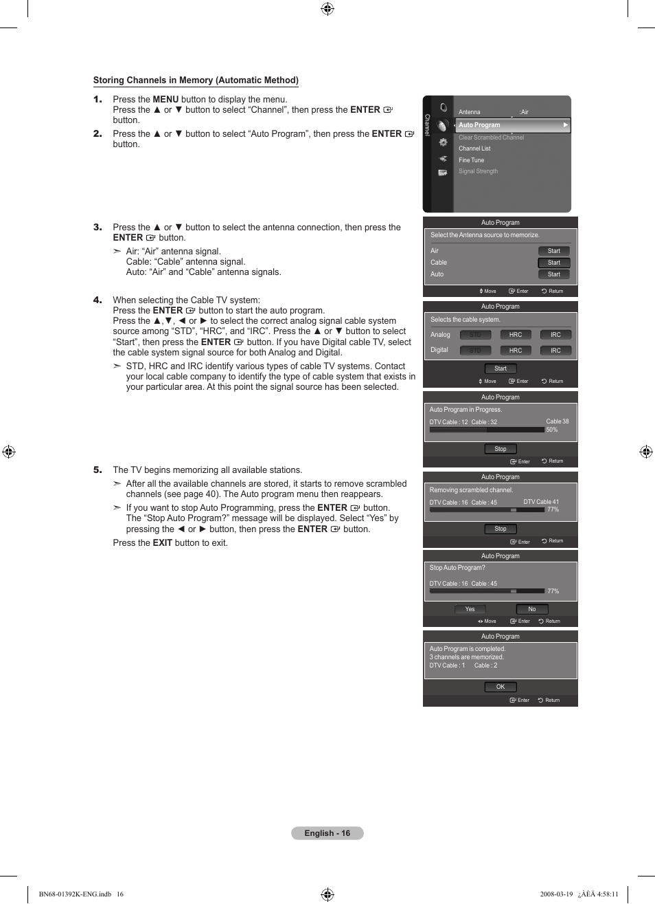 Samsung LN46A580P6FXZA User Manual | Page 18 / 196
