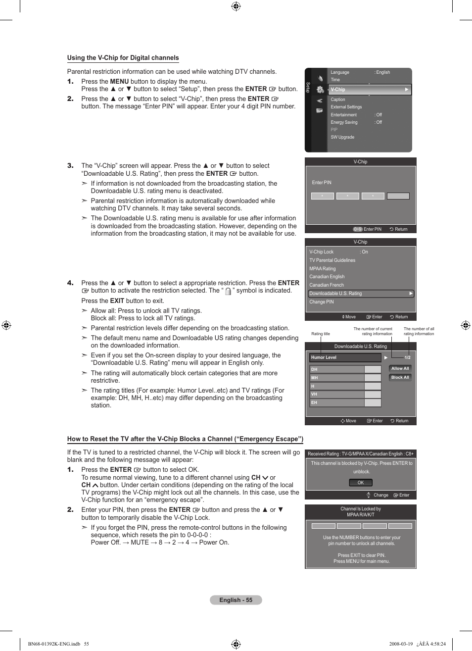 Samsung LN46A580P6FXZA User Manual | Page 57 / 196