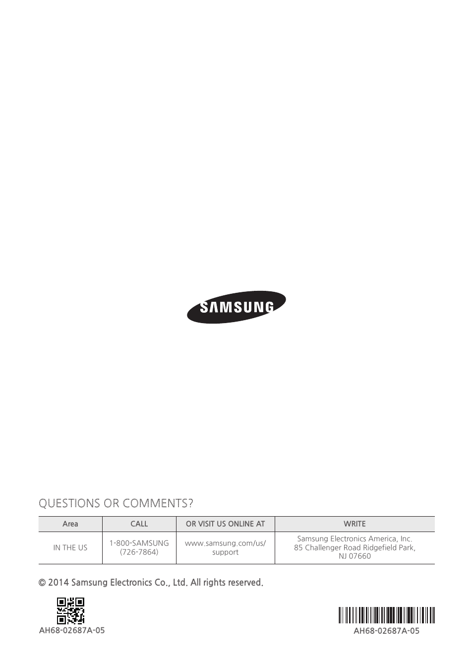 Questions or comments | Samsung MX-HS9000-ZA User Manual | Page 30 / 30