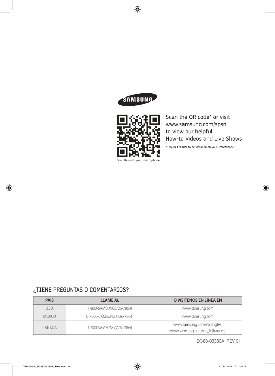 Tiene preguntas o comentarios | Samsung DV42H5600EG-AC User Manual | Page 132 / 132