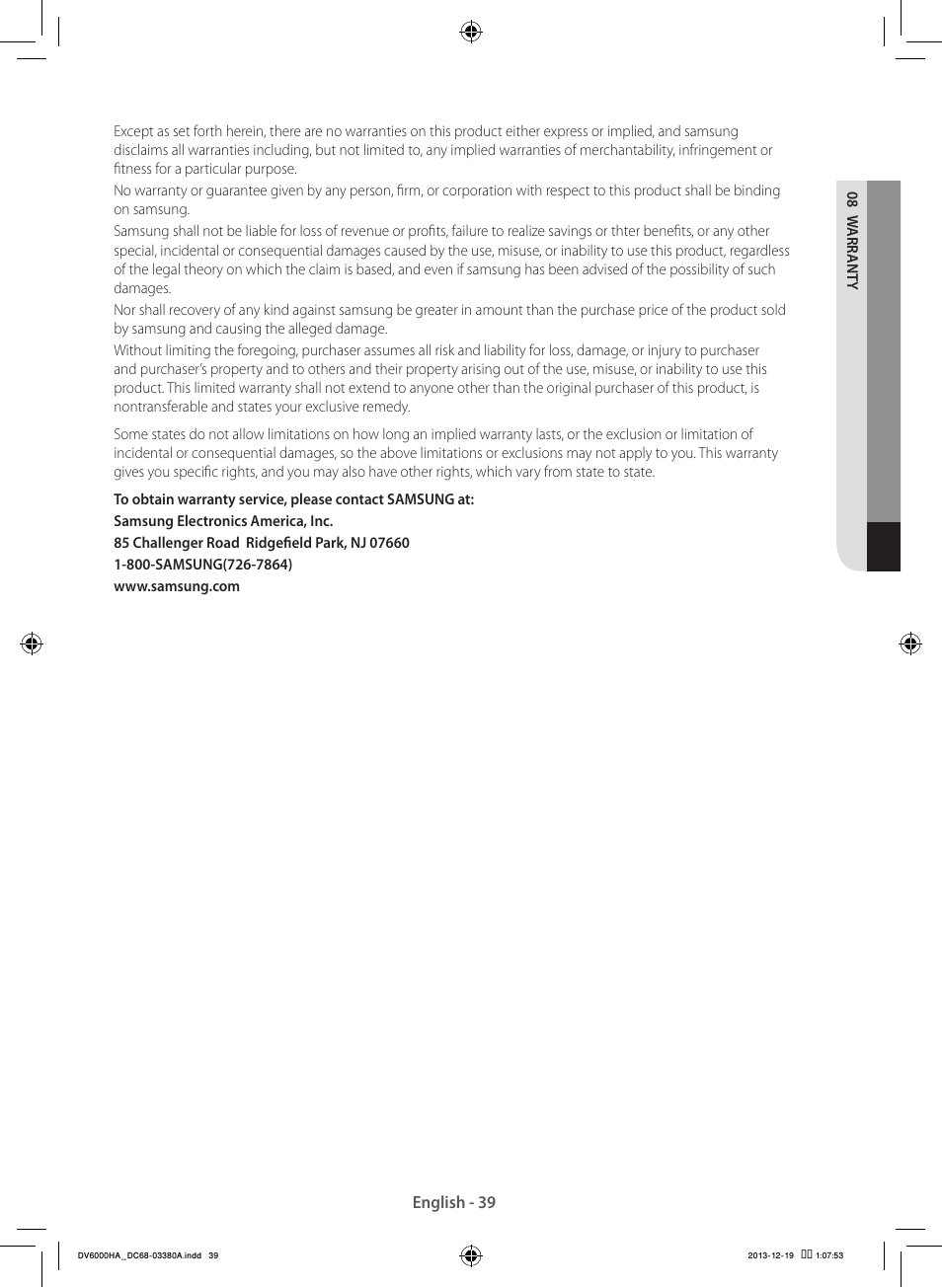 Samsung DV42H5600EG-AC User Manual | Page 39 / 132