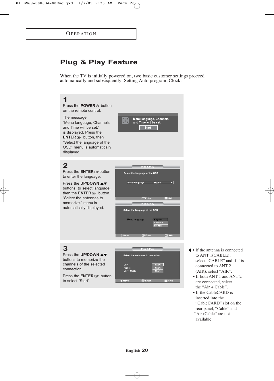 Plug & play feature | Samsung LNR408DX-XAA User Manual | Page 26 / 120