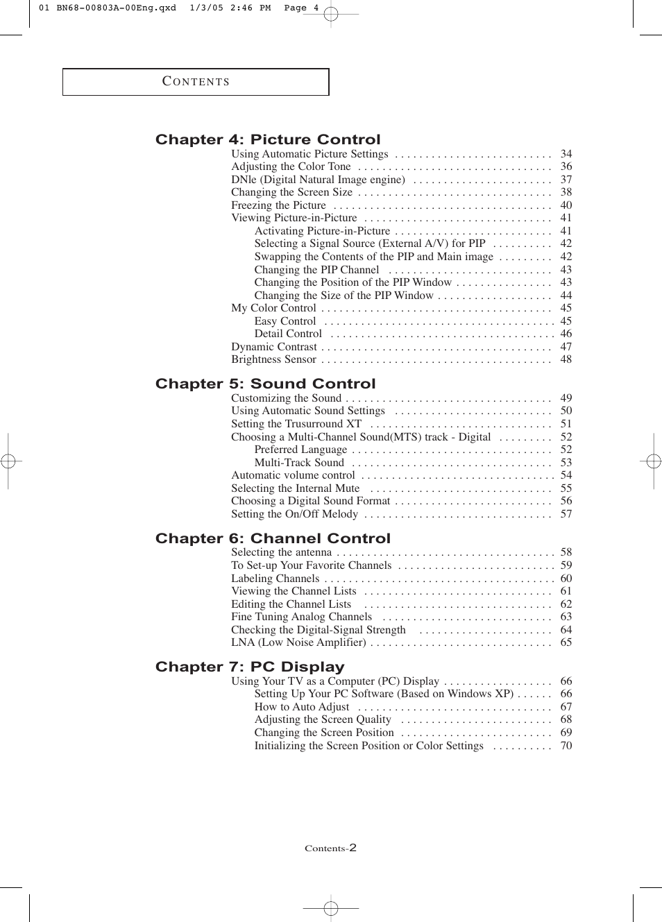Samsung LNR408DX-XAA User Manual | Page 5 / 120
