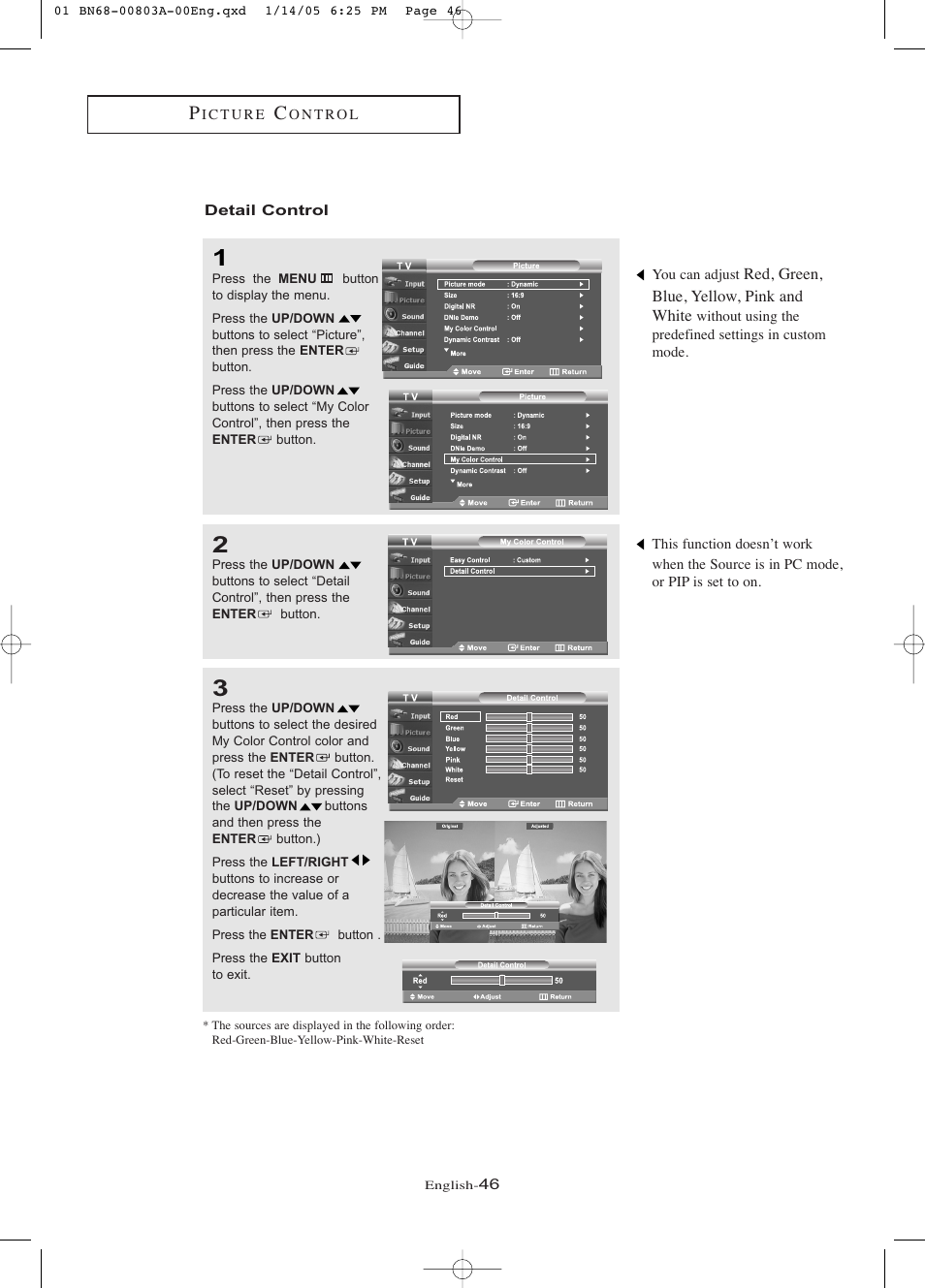 Detail control | Samsung LNR408DX-XAA User Manual | Page 52 / 120
