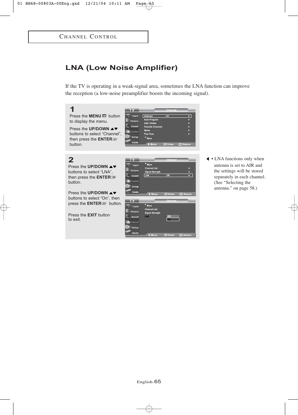 Lna (low noise amplifier) | Samsung LNR408DX-XAA User Manual | Page 71 / 120