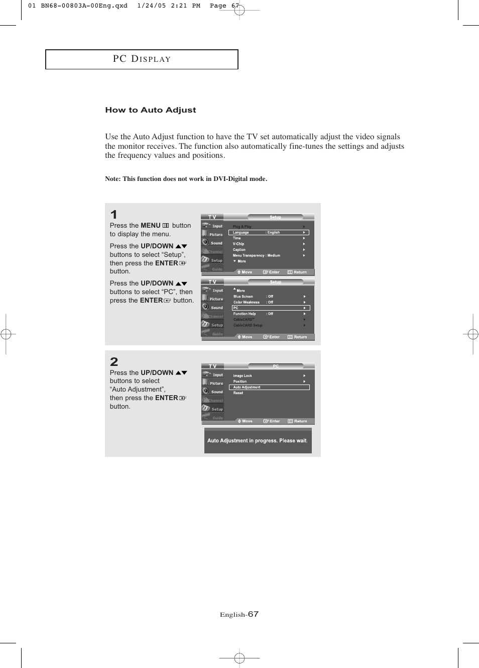 How to auto adjust, P c d | Samsung LNR408DX-XAA User Manual | Page 73 / 120