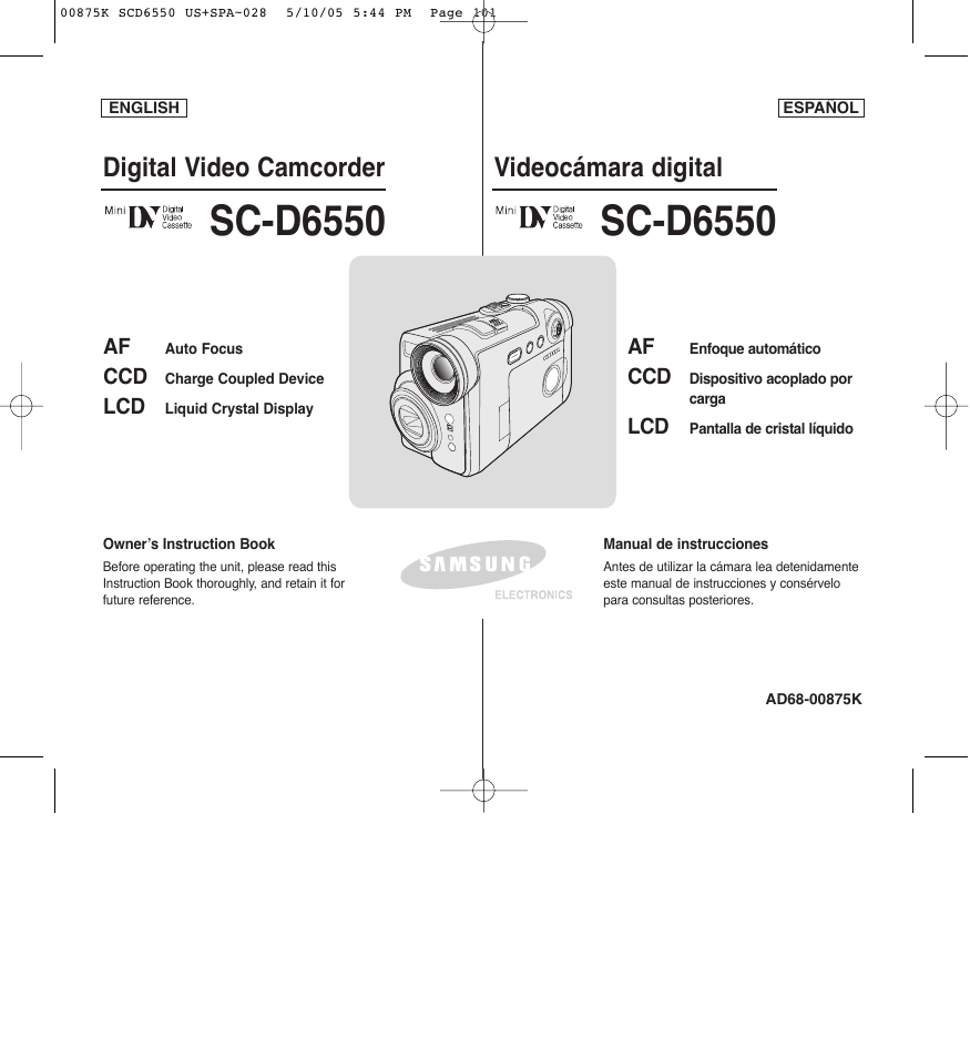 Samsung SC-D6550-XAA User Manual | 154 pages