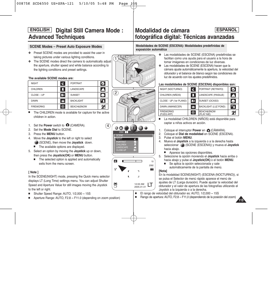 English, English español | Samsung SC-D6550-XAA User Manual | Page 115 / 154