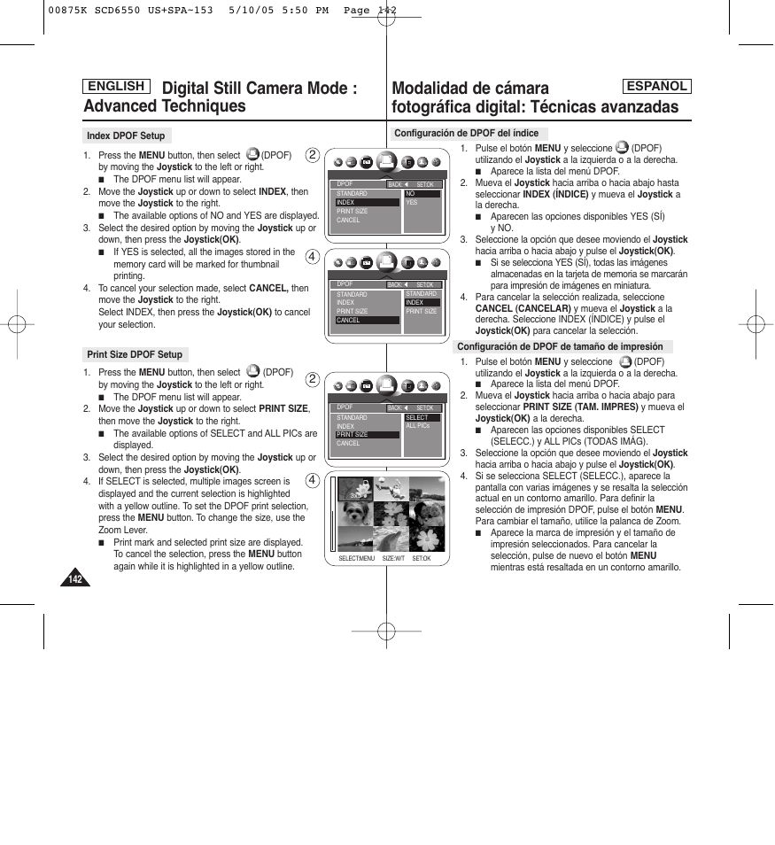 English español | Samsung SC-D6550-XAA User Manual | Page 142 / 154