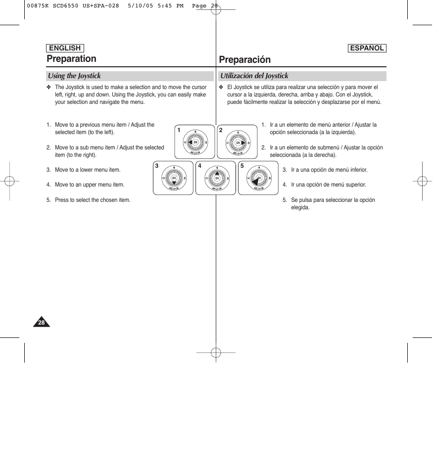 Preparation, Preparación | Samsung SC-D6550-XAA User Manual | Page 28 / 154