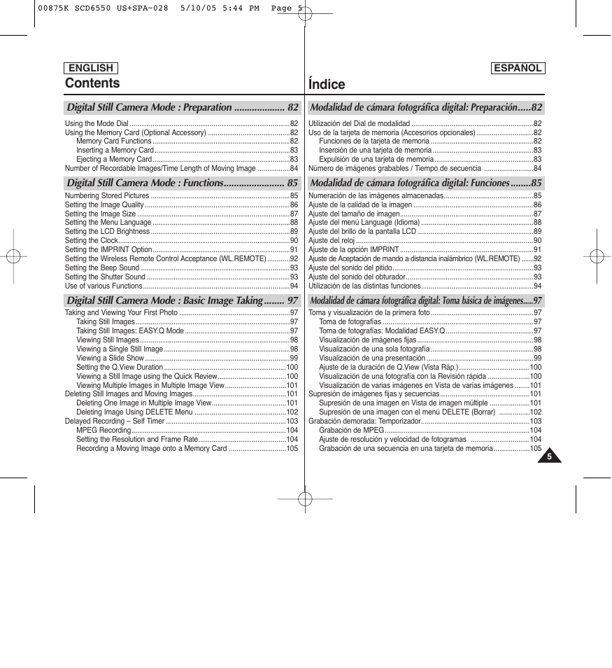 Samsung SC-D6550-XAA User Manual | Page 5 / 154