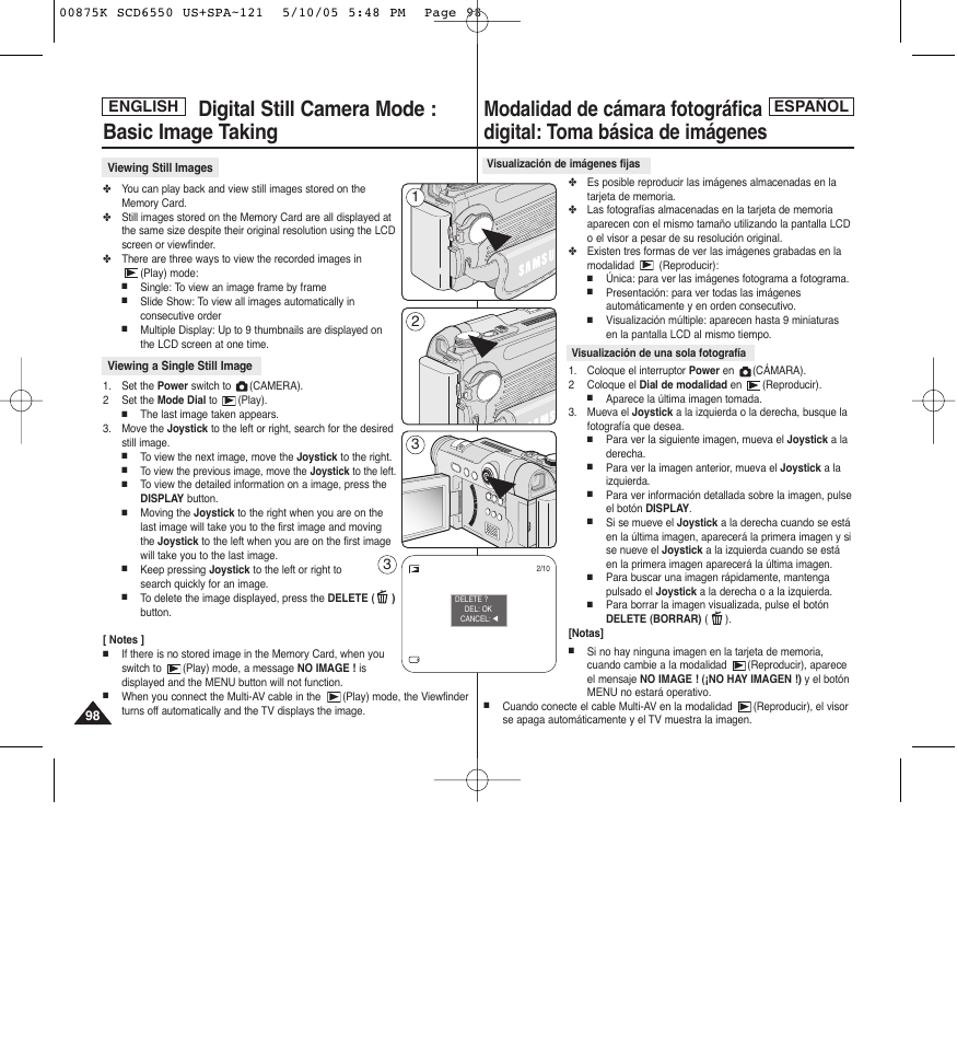 English español | Samsung SC-D6550-XAA User Manual | Page 98 / 154