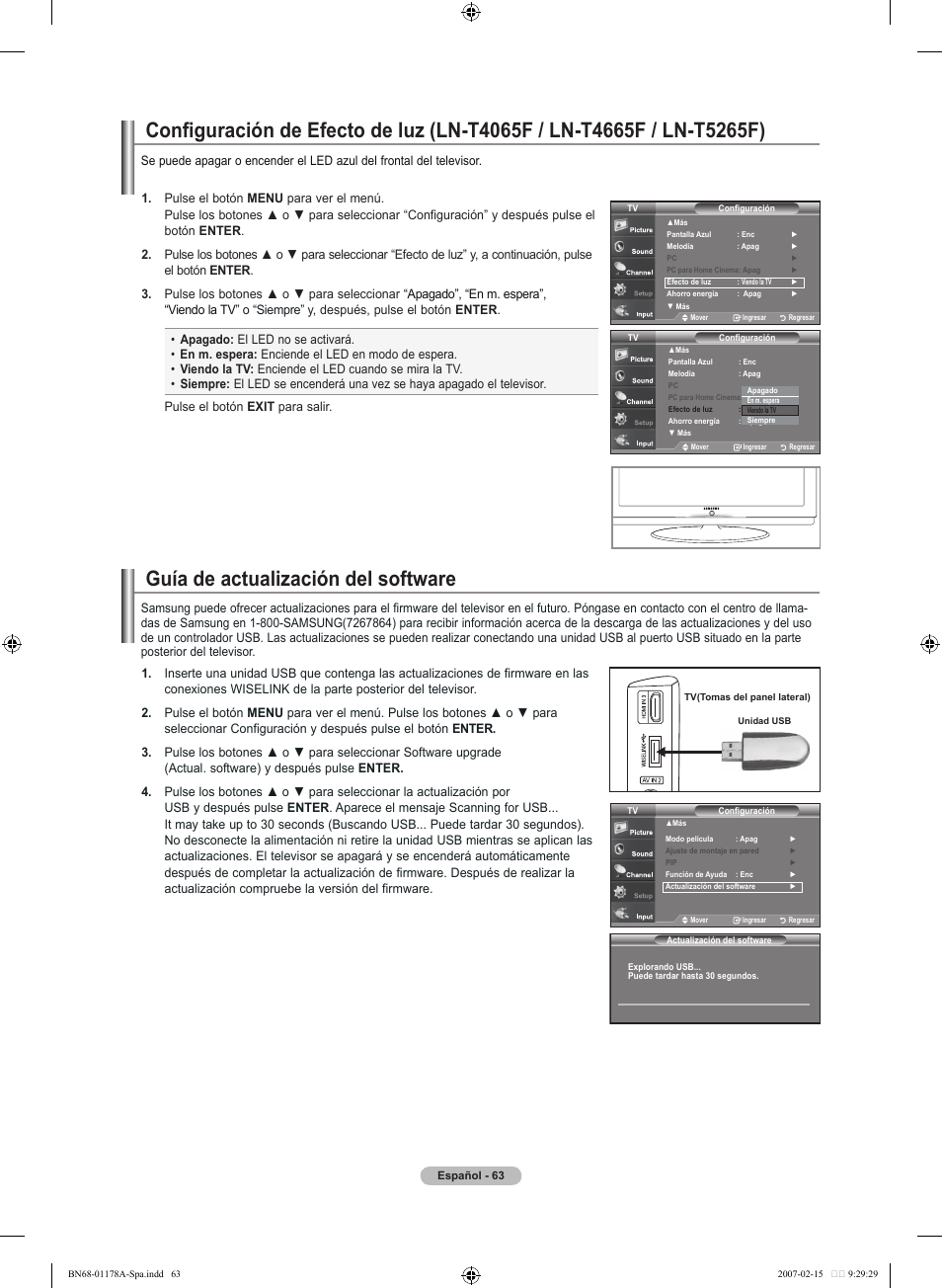 Guía de actualización del software | Samsung LNT4665FX-XAA User Manual | Page 153 / 178