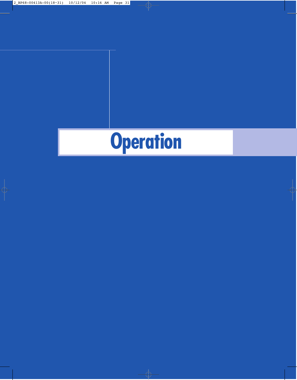 Operation | Samsung HLP4667WX-XAA User Manual | Page 31 / 102