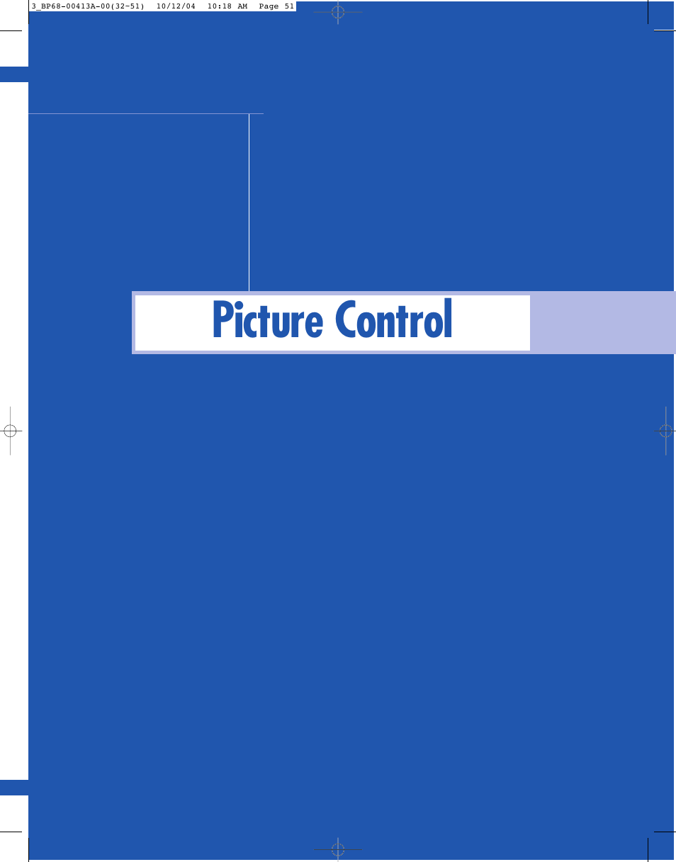 Picture control | Samsung HLP4667WX-XAA User Manual | Page 51 / 102