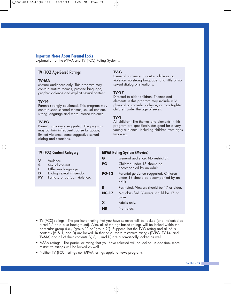 Samsung HLP4667WX-XAA User Manual | Page 89 / 102