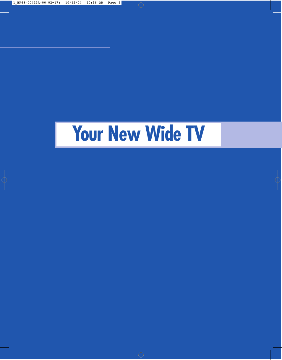 Your new wide tv | Samsung HLP4667WX-XAA User Manual | Page 9 / 102