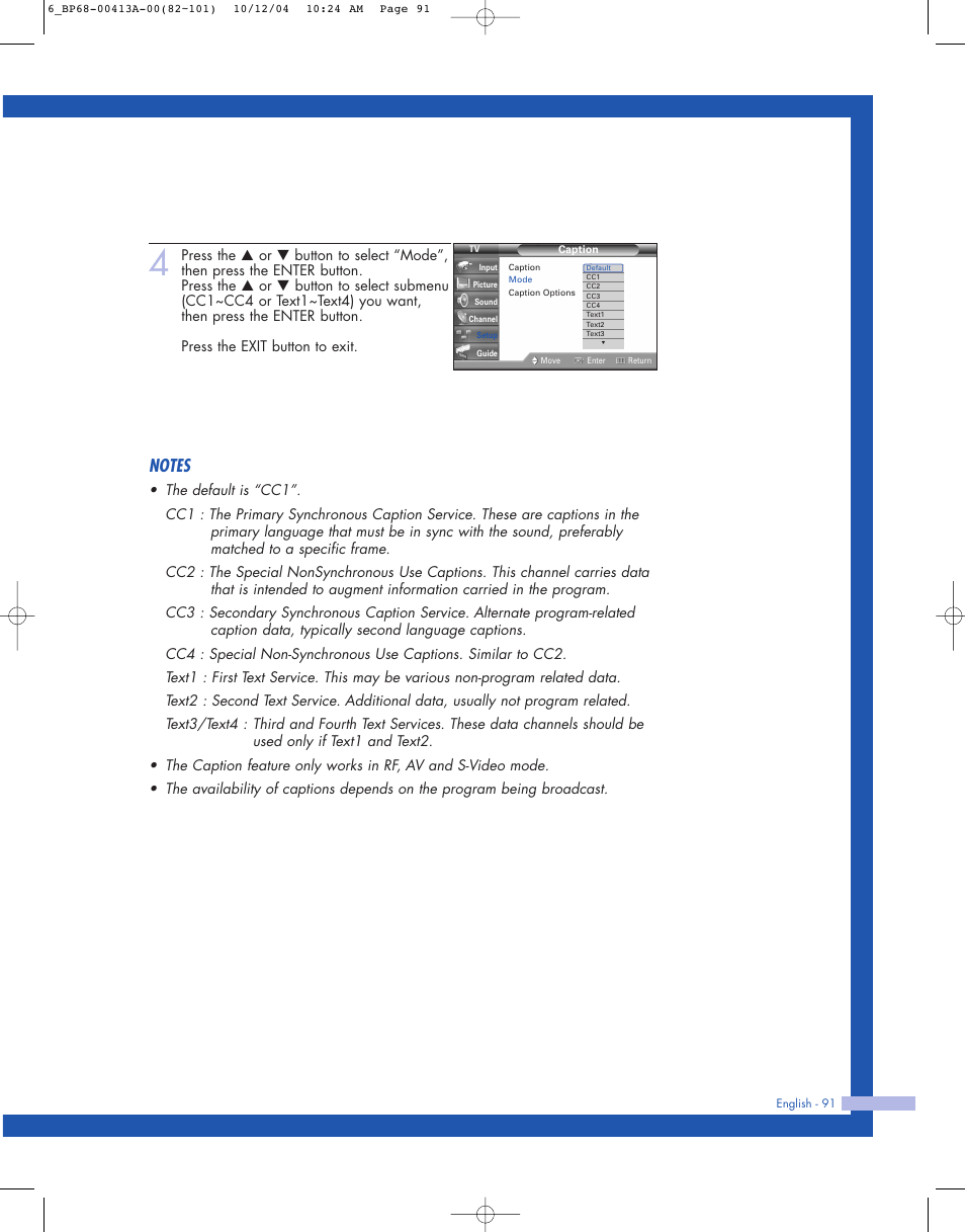 Samsung HLP4667WX-XAA User Manual | Page 91 / 102