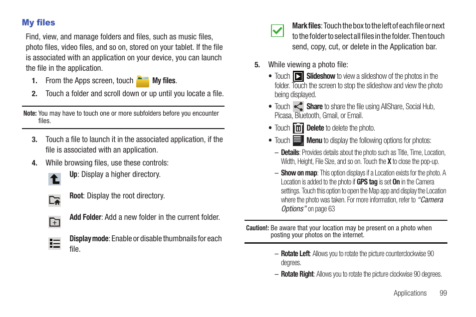 My files | Samsung SCH-I905ZKAUSC User Manual | Page 103 / 178