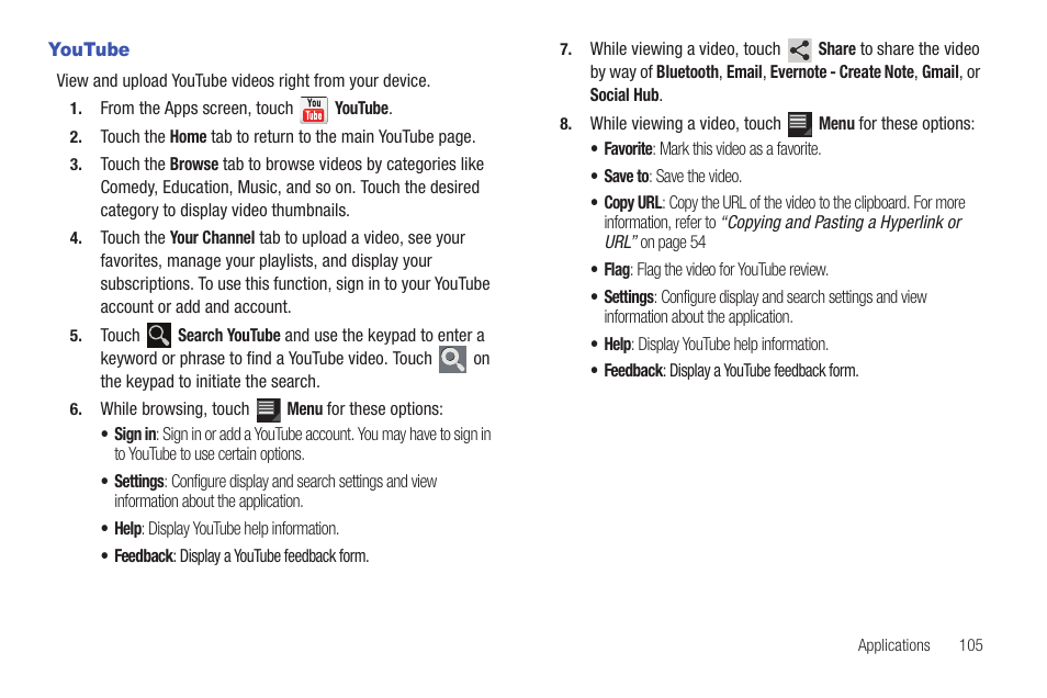 Youtube | Samsung SCH-I905ZKAUSC User Manual | Page 109 / 178