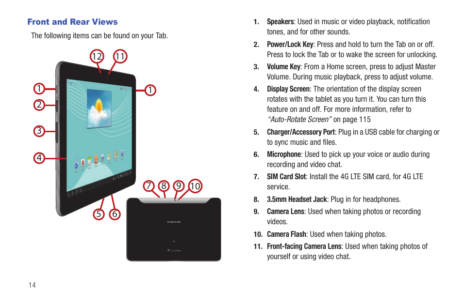 Front and rear views | Samsung SCH-I905ZKAUSC User Manual | Page 18 / 178