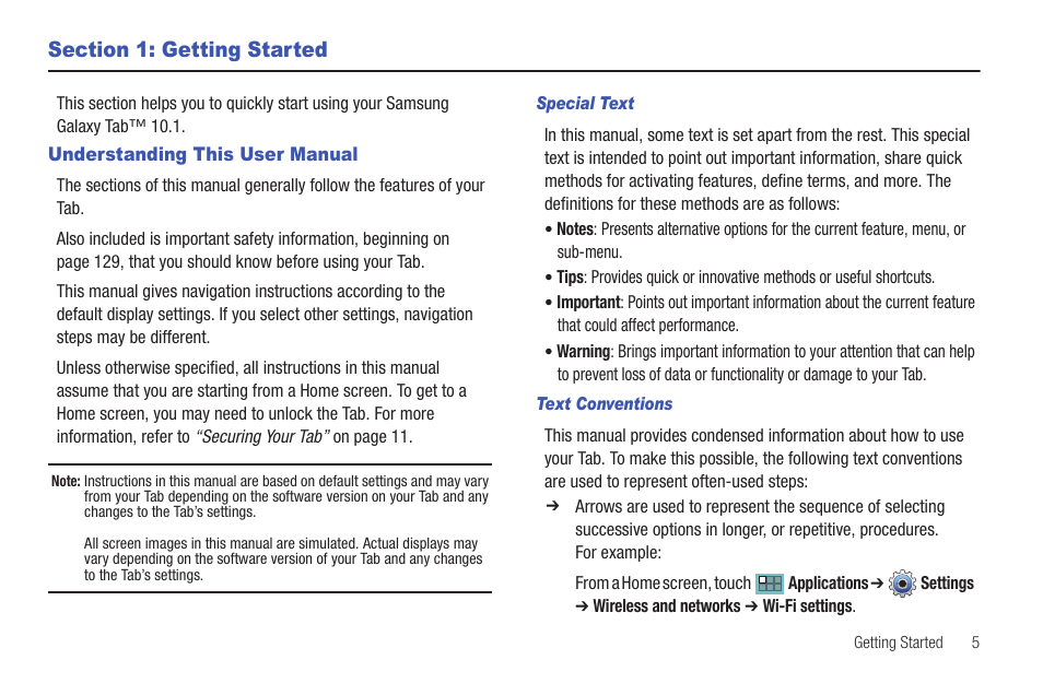 Section 1: getting started, Understanding this user manual | Samsung SCH-I905ZKAUSC User Manual | Page 9 / 178