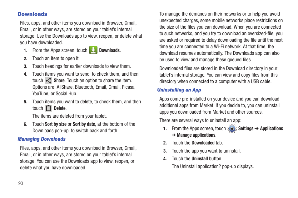 Downloads | Samsung SCH-I905ZKAUSC User Manual | Page 94 / 178