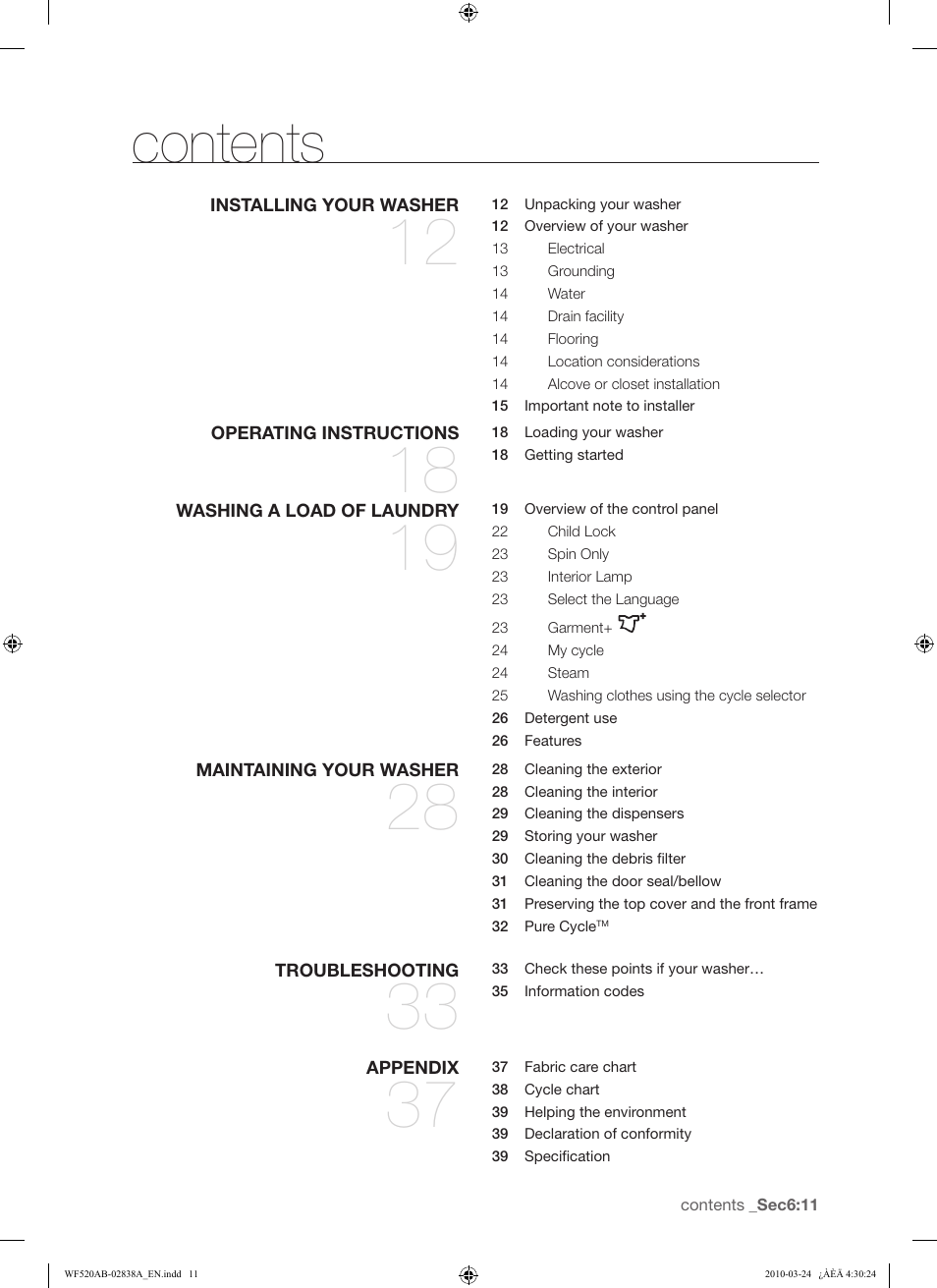 Samsung WF520ABW-XAA User Manual | Page 11 / 84