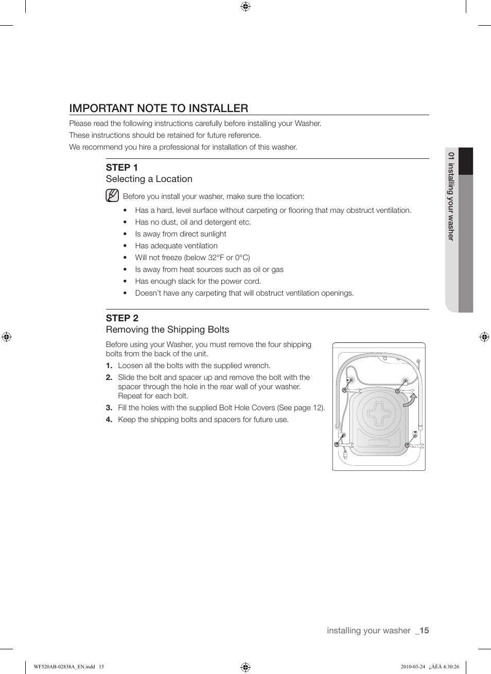 Samsung WF520ABW-XAA User Manual | Page 15 / 84