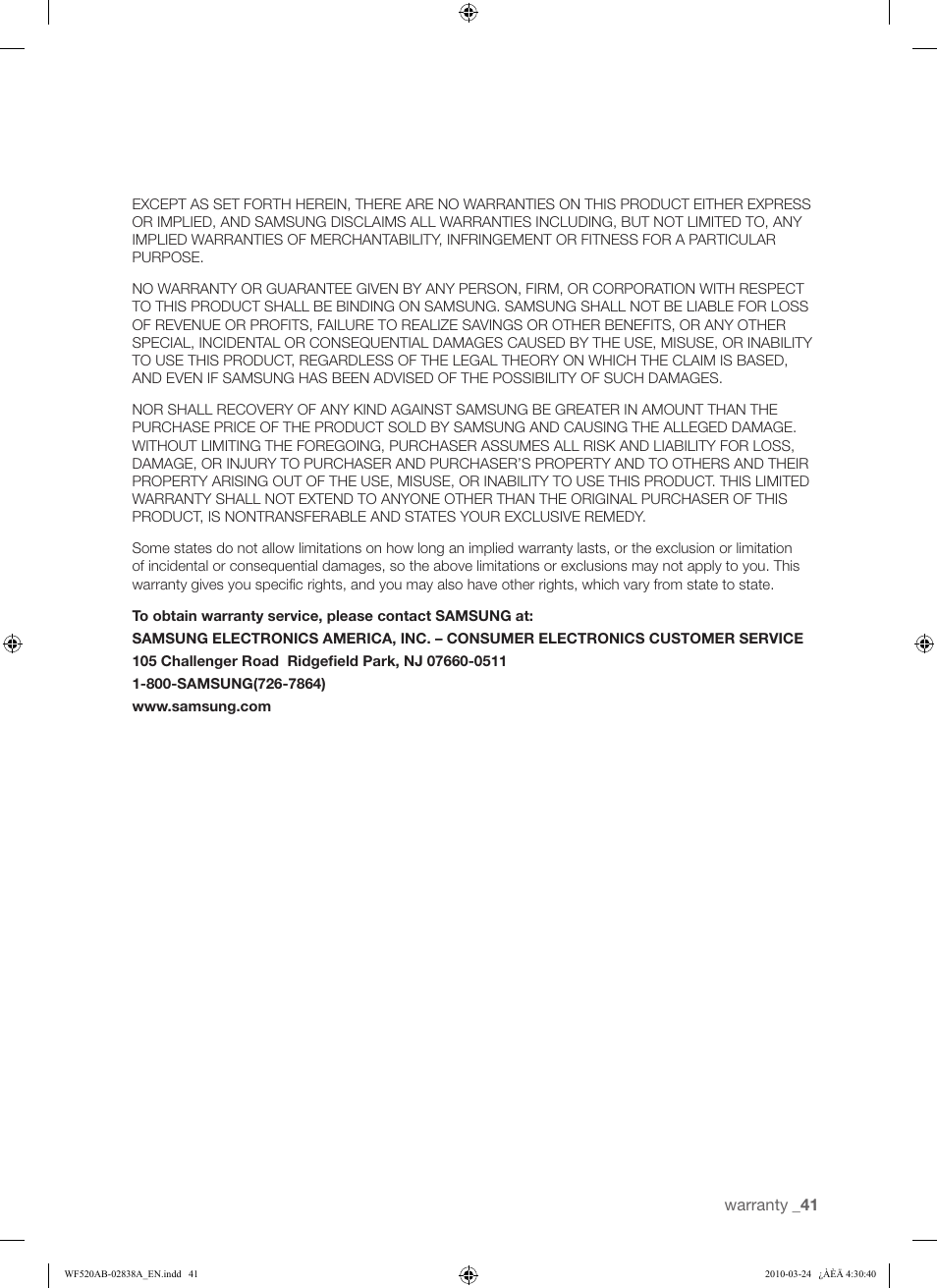 Samsung WF520ABW-XAA User Manual | Page 41 / 84