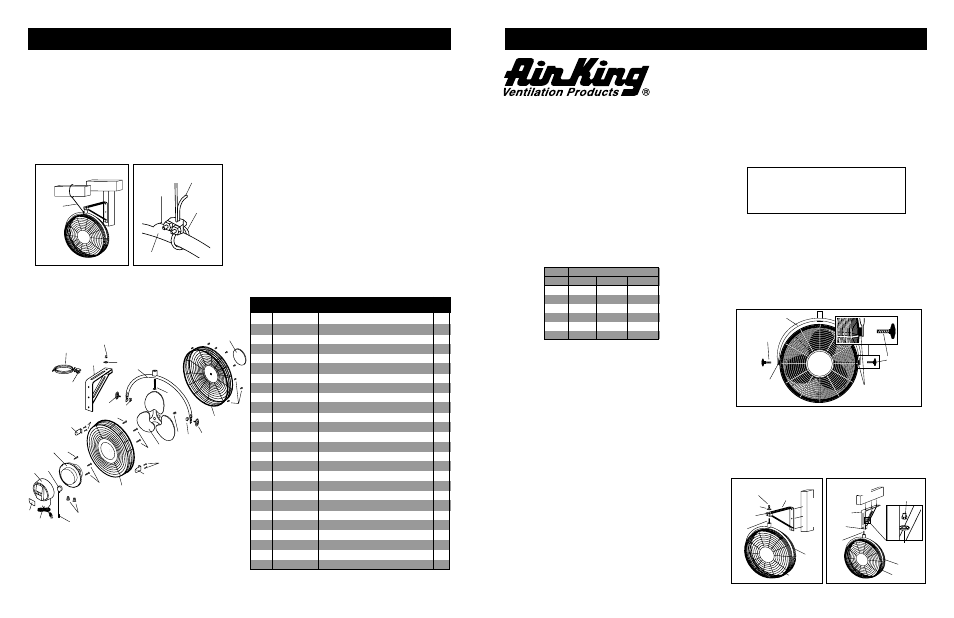 Air King 4TM61C User Manual | 2 pages