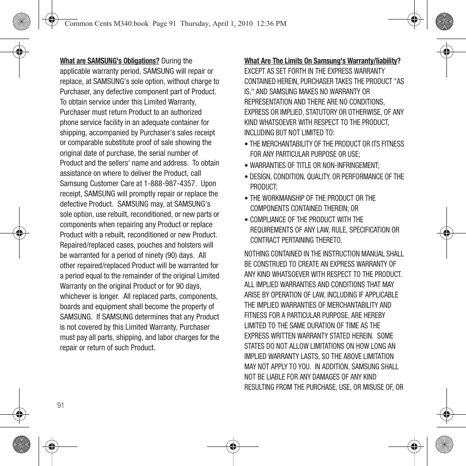 Samsung SPH-M340DAACMU User Manual | Page 94 / 102