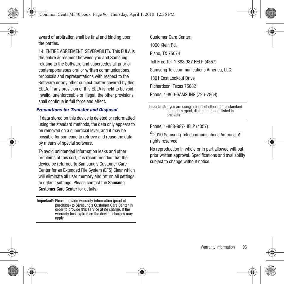 Samsung SPH-M340DAACMU User Manual | Page 99 / 102