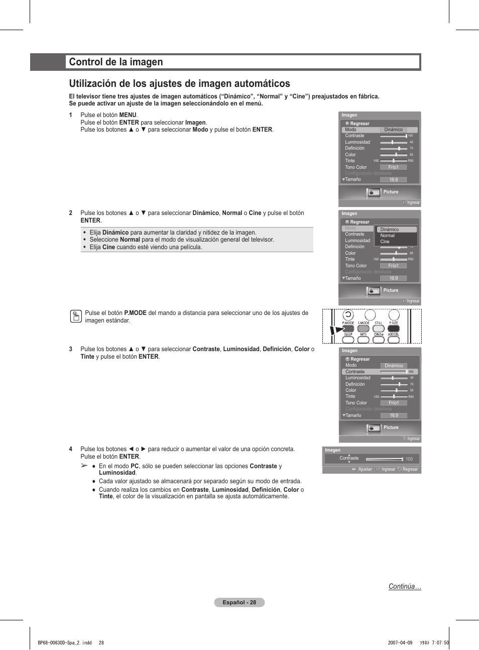 Continúa | Samsung HLT6756WX-XAA User Manual | Page 103 / 144