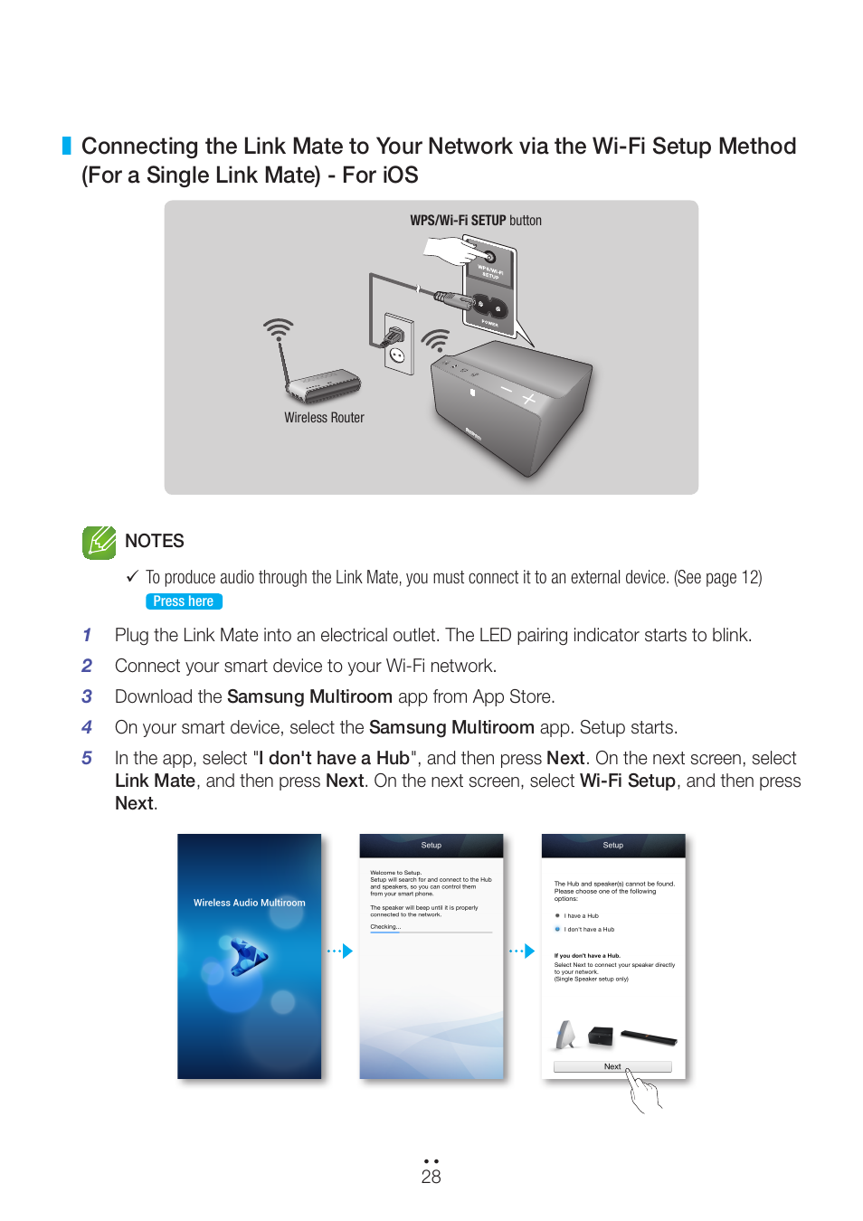 Single link mate) - for ios | Samsung WAM270-ZA User Manual | Page 28 / 75