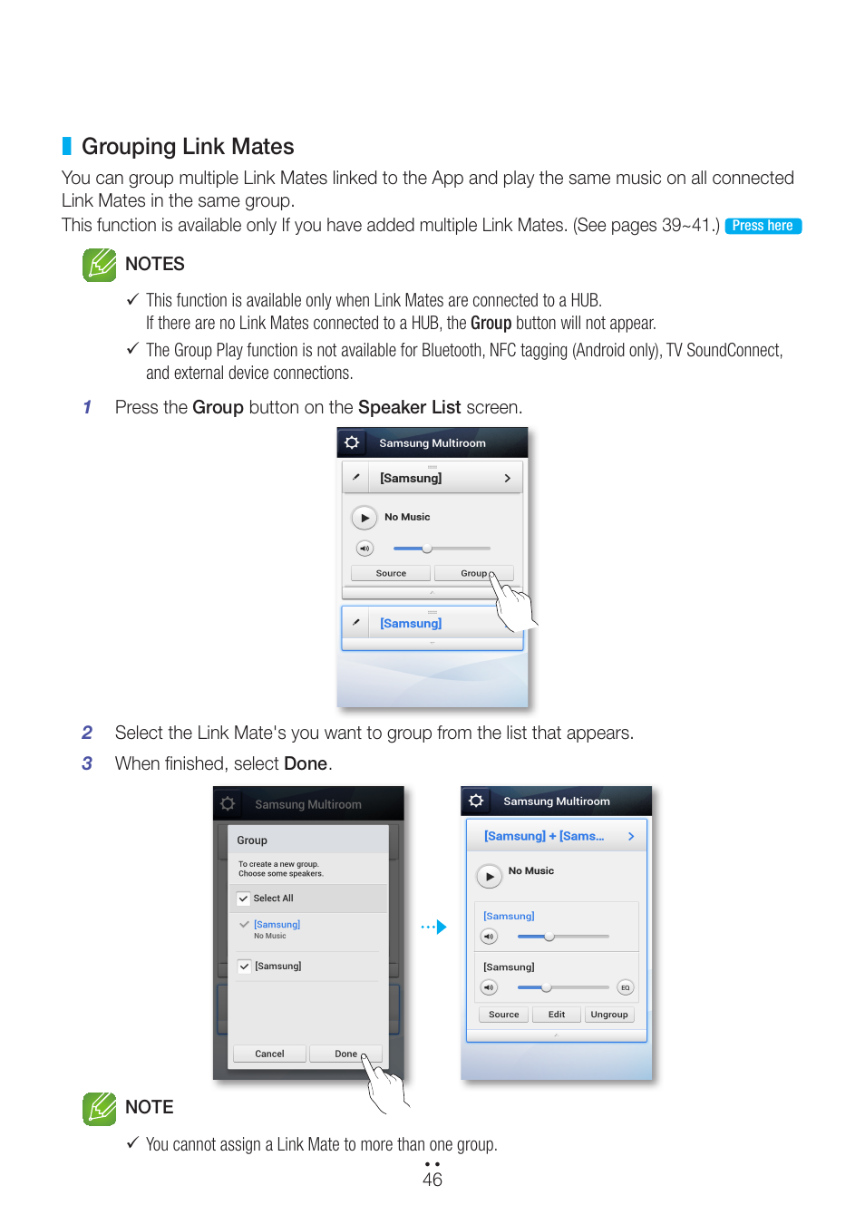 Grouping link mates | Samsung WAM270-ZA User Manual | Page 46 / 75