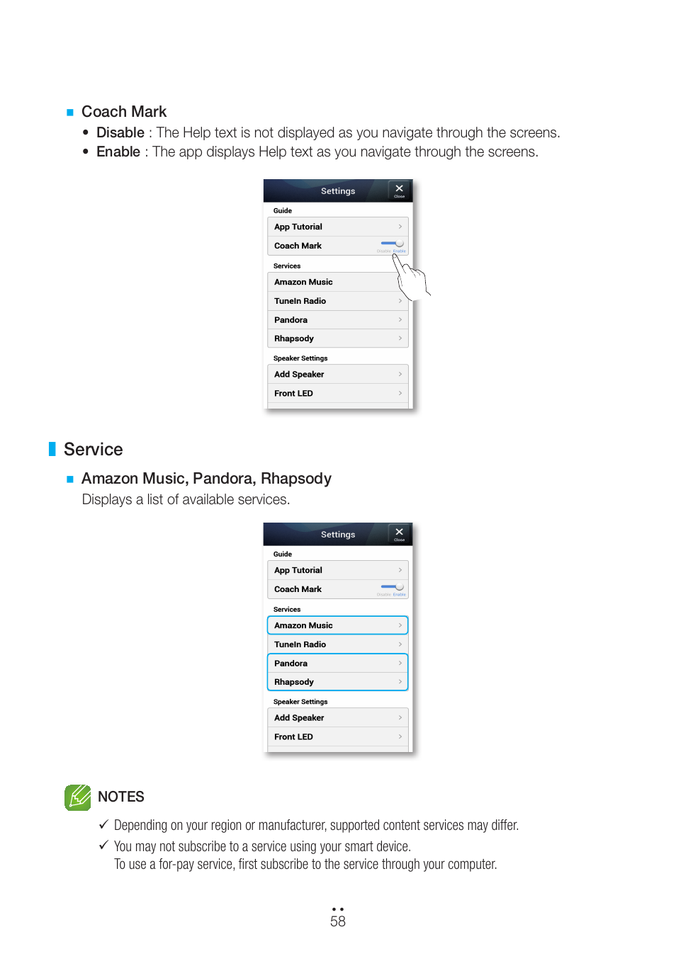 Service | Samsung WAM270-ZA User Manual | Page 58 / 75