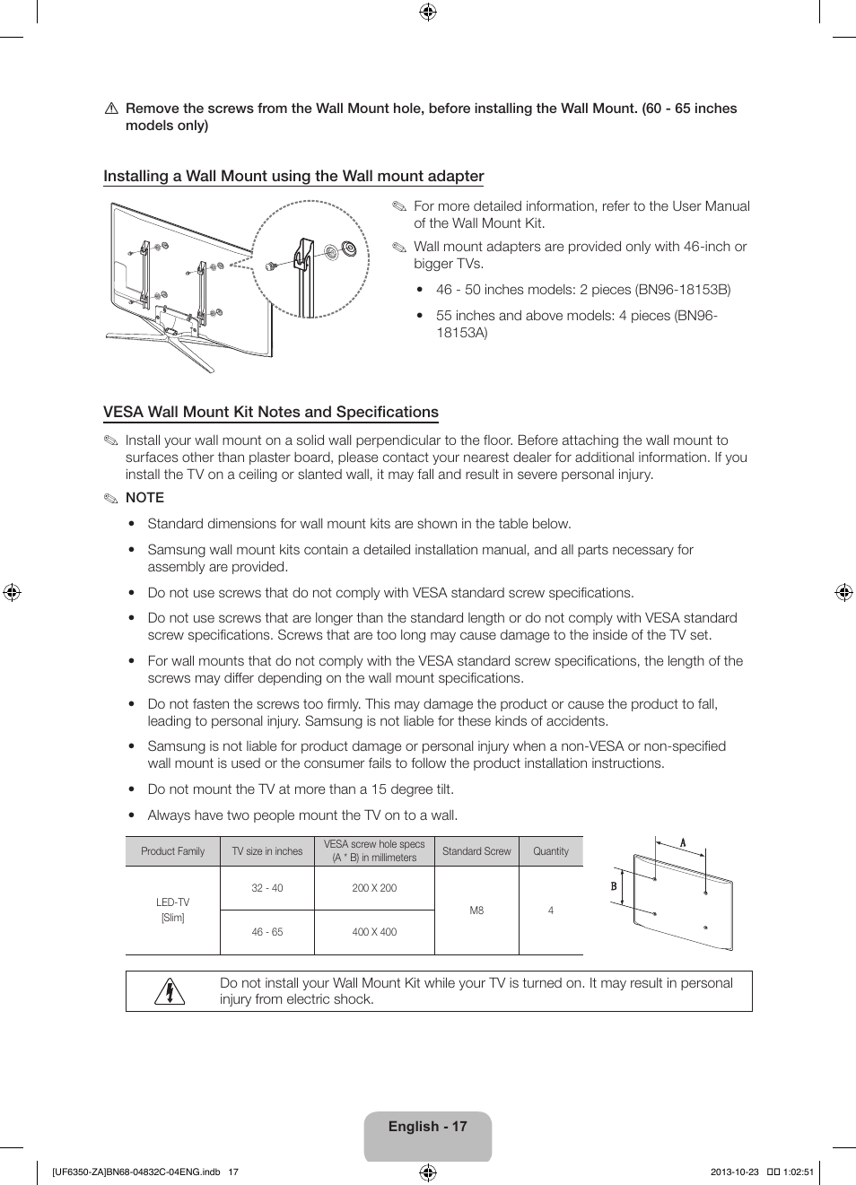 Samsung UN40F6350AFXZA User Manual | Page 17 / 26